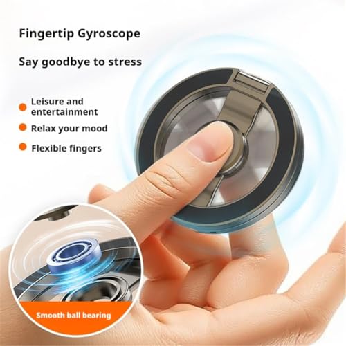 Image of MagSafe Phone Ring Holder & Spinner VANAMALI Dual Side Magnetic Kickstand & Finger Grip - Strong Magnet Stand Compatible for iPhone, Samsung & All Smartphones, Gym pod