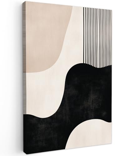 MuchoWow© Wandbilder 40x60 cm Schlafzimmer Home Deko Wohnung Bild Wohnzimmer Fotoleinwand Wand Bilder Leinwand Wall Decor Abstrakt - Japandi - Beige - Modern