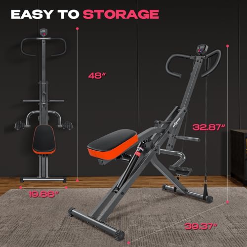 Image of BODY RHYTHM Squat Machine for Home Gym, Squat Assist Trainer, Rowing Machine for Full Body Workout, 220 LBS Loading Capacity