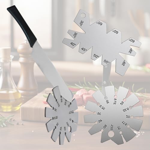 2 STK Edelstahl Fase Winkelmesser Winkellehre 15‑120 Grad Gebürstetes Silber Bevel Winkelmesser Metall, Kann 12 Gängige Winkel Messen, Edelstahl Runde Winkellehre Für Schleif- Und Abziehprüfung