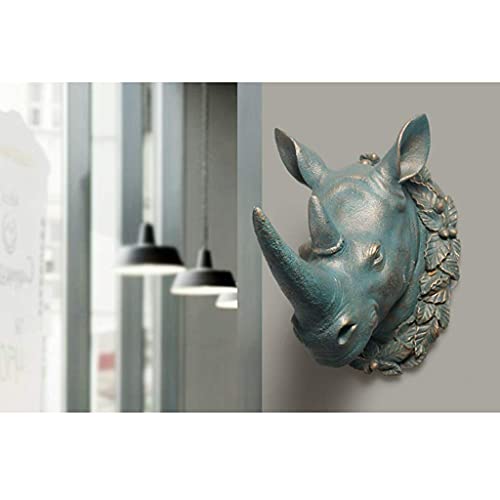 ZHJBD Decoração de casa/decoração de parede rinoceronte cabeça de animal para pendurar na parede sim