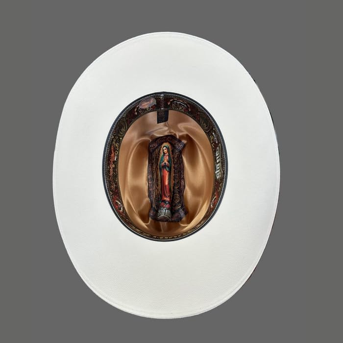 Men's Original Virgen Guadalupe Cowboy Hat Estilo Sinaloa 1000X Brim 3.5" - Sombrero Vaquero forro Virgen