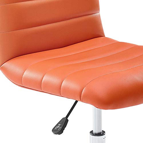 Modway Ripple Ribbed Armless Mid Back Swivel Computer Desk Office Chair In Orange #TOP5