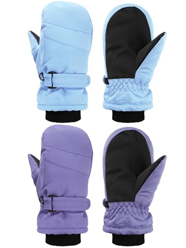Image of SATINIOR Kids Snow Mittens Waterproof Winter Ski Gloves Warm Thicken Snow Gloves for Girls Boys