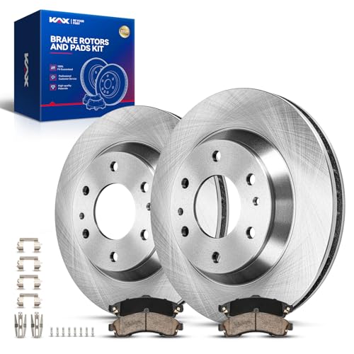Image of KAX Front Brake Kit, OE Brake Rotors and Ceramic Brake Pads | Fits Chevrolet Trailblazer /GMC Envoy 2002-2005, Buick Rainier /Isuzu Ascender 2004-2005, Oldsmobile Bravada 2002-2004