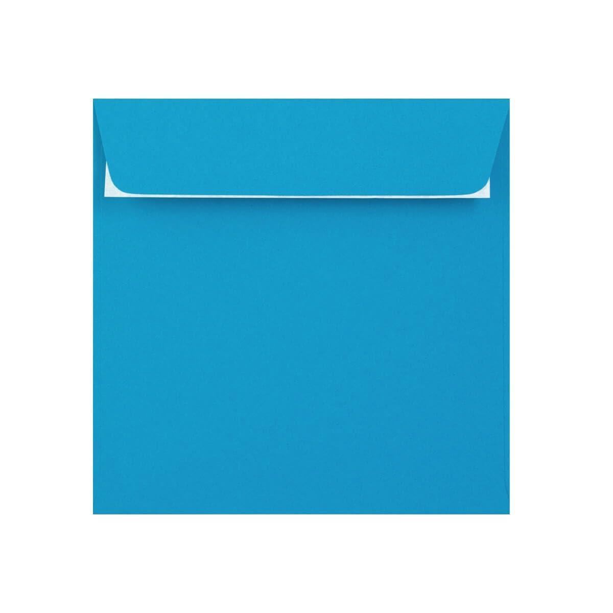 50 Bright Blue Large Square Envelopes, 220mm x 220mm, Straight Wallet Flap Peel/Seal Blue Coloured Envelopes