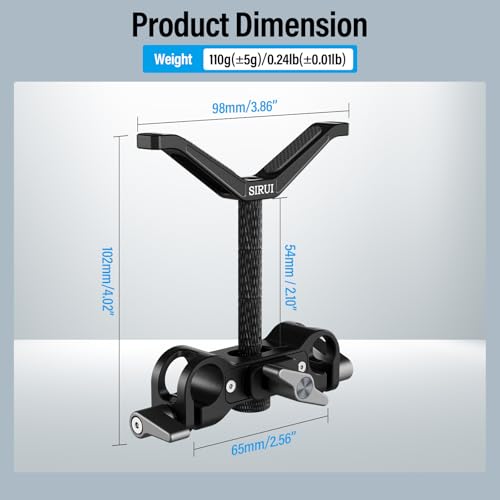 Support d'objectif SIRUI AM-LB35 avec rail 15mm pour téléobjectif reflex
