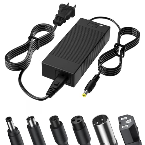 54.6V 2A Electric Charger for 48V Ebike Lithium Battery (13S Li-ion Battery), Electric Bike Charger with 7 Charging Port Plugs