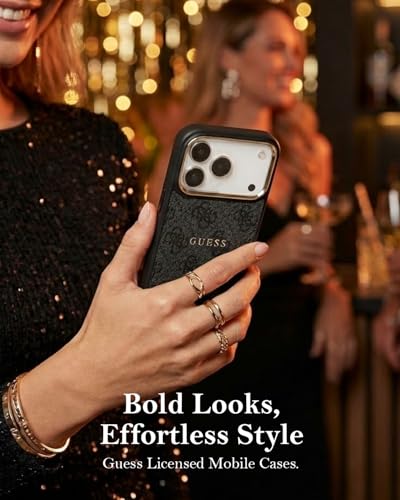 Guess PU Leather 4G Gold Frame Case with MagSafe for iPhone 17 Pro 6.3 GUHMP17LP4MSEGCK - vue 7