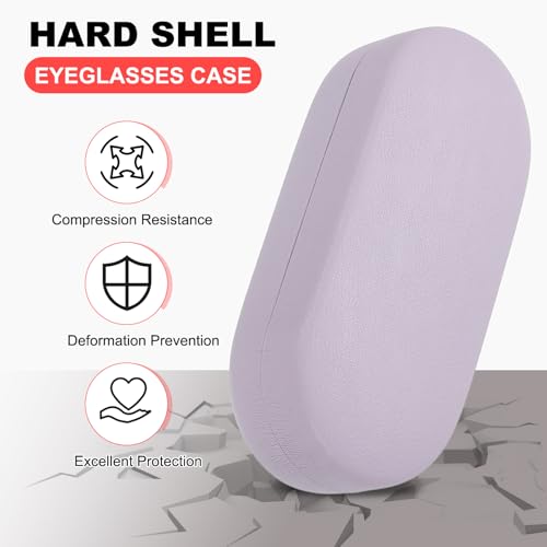Image of PATIKIL Hard Shell Eyeglasses Case, PU Leather Large Glasses Case Litchi Grain Protective Sunglasses Organizer for Women Men