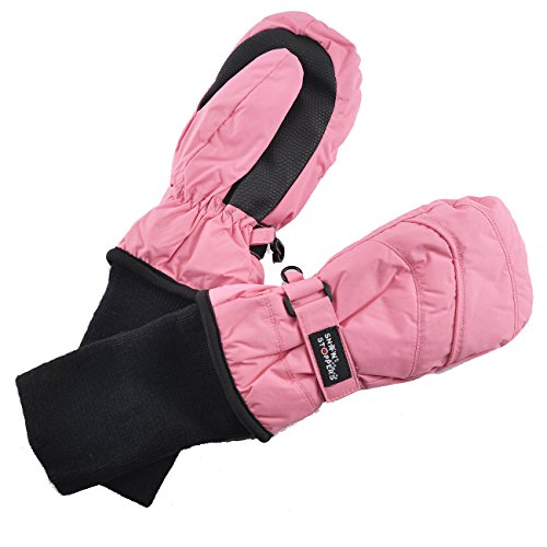 SnowStoppers Kid's Waterproof Stay On Winter Nylon Mittens Small / 1-3 Years Pink