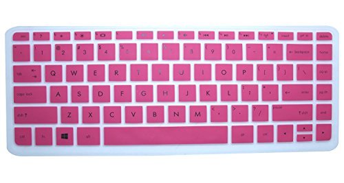 CaseBuy Ultra Thin Soft Silicone Keyboard Protector Skin Cover for HP Stream 13-c 14-z Notebook series, such as 13-c002dx 13-c010nr 13-c030nr 14-z010nr US Layout(Semi-RosePink)