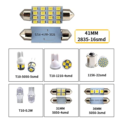 Kit 42 Bombillas LED para Interior de Auto Blanco miniatura 4