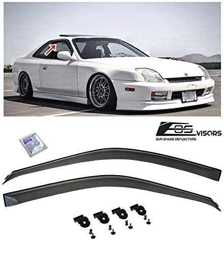 Extreme Online Store for 1997-2001 Honda Prelude 2Dr Coupe | EOS Visors JDM Clip-ON Style Smoke Tinted Side Window Visors Rain Guard Deflectors BB5 BB6 BB7 BB8 BB9 Type SH