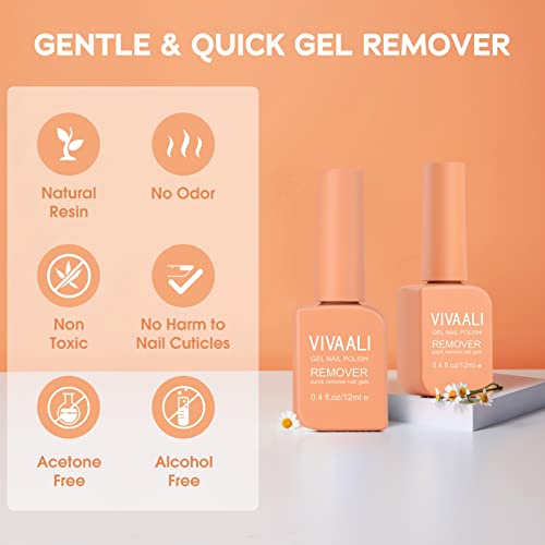 Gel Polish Remover 2 Pack, Gel Nail Polish Remover Magic 3-5 Minutes Effective & Safe Removing, Manicure Remover Removedor De Gel For Nail Art #TOP3