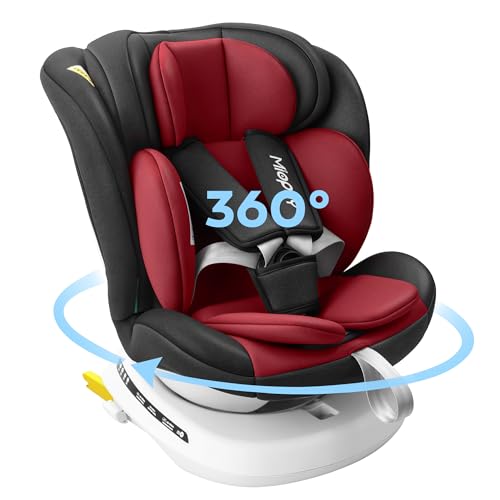 Miophy 360 Girevole I-size Seggiolino Auto Isofix, 40-150 cm, 0-12 anni, Gruppo 0+1/2/3, Omologato ECE R129/04