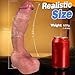 10 Inch Lifelike Curved Realistic Anal Dildo Sex Toy, Real Skin Thick Big Silicone Dildo with Powerful Suction Cup, Realistic G Spot Hands-Free Soft Penis for Men Women Couples