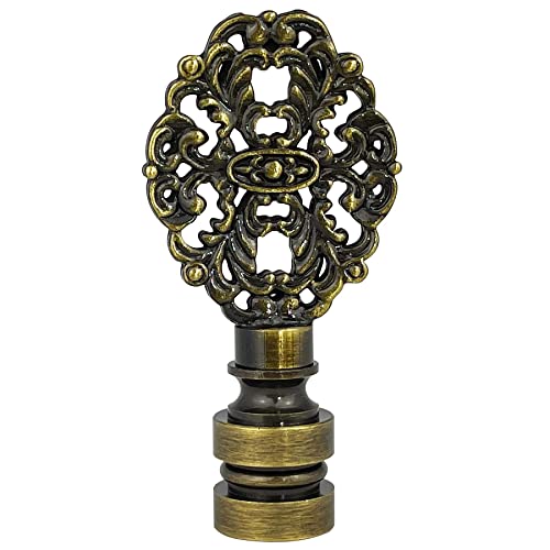 Image of Royal Designs, Inc. Oval Filigree Finial for Lamp Shade, Antique Brass - Pack of 1