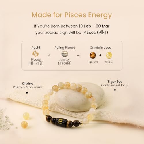 Image of Astrotalk Zodiac Crystal Bracelet | Balances Energy & Enhances Positivity | Certified Healing Crystals with Certificate | Astrology Bracelet for Man & Woman | Gift for Man & Woman