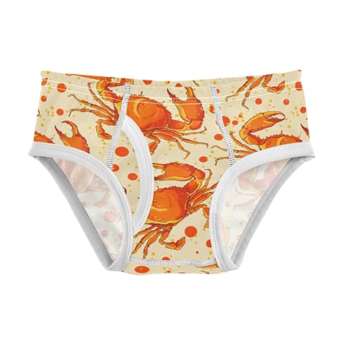 Boys' Underwear Cotton Little Boys Red Crab Briefs Soft Toddler Underwear 2T-8Y