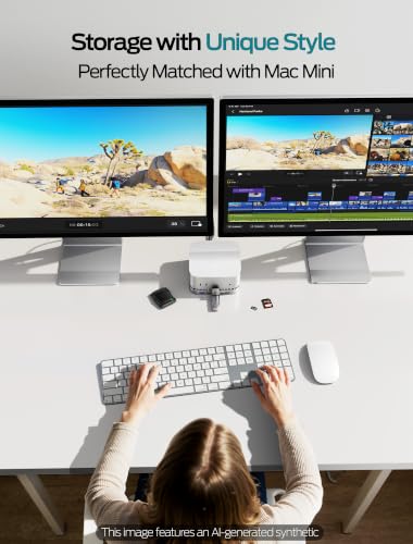 Image of MOVE SPEED mini M4 Dock Enclosure, 40Gbps USB4 Gen3x2, Silent Expansion Hub & Aluminum Stand for M.2 NVMe SSD, 2xUSB A, USB C Host and Audio