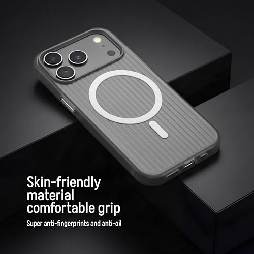Image of amazon basics Streak Magnetic Protective Cover Compatible with iPhone 17 Pro Max | MagSafe | Camera Protection|Anti Shock,Scratch Resistant |Wireless Charging - Black