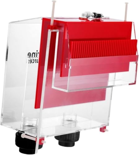 Arfobug 大型オーバーフローボックス、サイフォン式吊り下げ式オーバーフローボックス、水槽のメインタンクに穴を開ける必要がなく、騒音低減効果があり、電気も不要、水槽に適しています (SOB-2 レッドバージョン)
