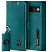 Produktbild SURAZO Slim Magnet Handyhülle für Google Pixel 8a Hülle Leder  Echtleder Schutzhülle Pfote Motiv  RFID Klapphülle [Standfunktion, Kartenfach] Flip Cover Case Lederhülle (Türkis)