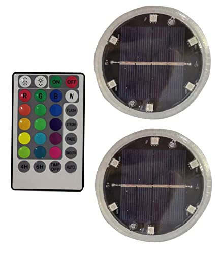 MXITA 6 Luces LED solares for Piscina, luz LED Sumergible magnética, lámpara de Pared Solar subacuática, luz Nocturna for Piscina, ventosas for Acuario (Color : 2 Lamp 1 Controller)