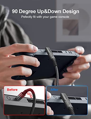 XAOSUN 90 Degree USB C Adapter - Right Angle, 240W, 40Gbps, USB Type C Thunderbolt 4 Connector for MacBook, Phone, Rog Ally, Steam Deck, Switch, Tablet and More