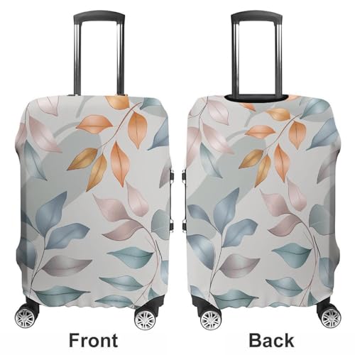 Different Leaf Patterns Elastic Luggage Cover Suitcase Protector for 19-32 Inch Suitcases | Universal Stretchable Travel Bag Cover | Anti-Scratch, Washable with Zipper Closure L3