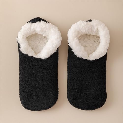 Womens Soft Sole Slipper Socks Thick Cozy Sherpa Lined Home Socks Knitted Non-slip Winter House Bedroom Slippers2