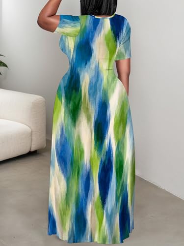 Image of Plus Size Maxi Dresses for Curvy Women T-Shirt Summer Sun Dresses Loose Fit