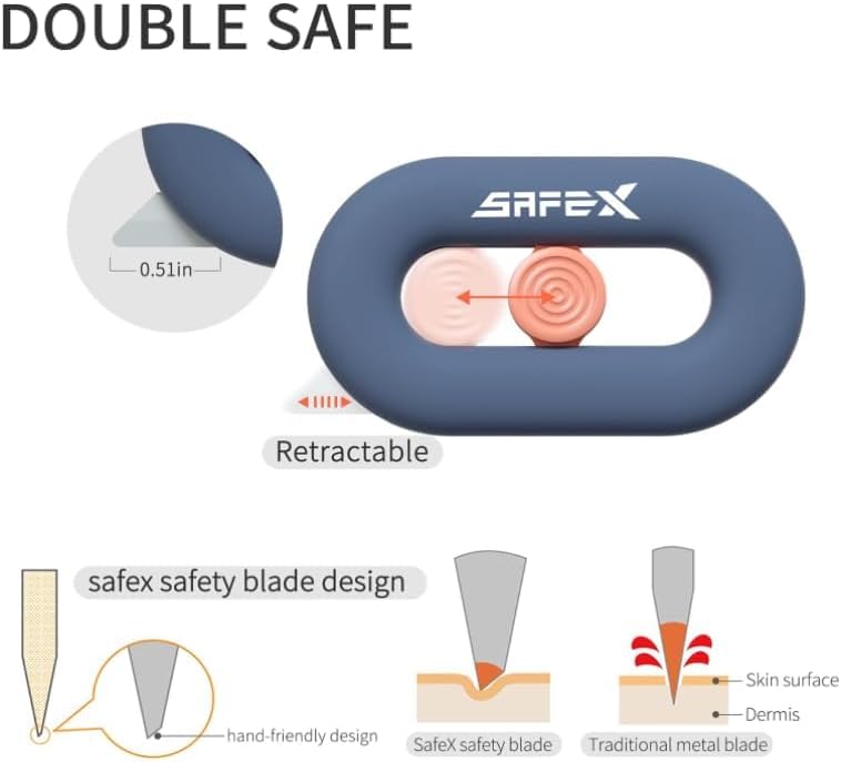 Image of Box Cutter Retractable, Box Opener, Ceramic, Built-In Magnetic, Mini, Safety, Cute, Small, Package Opener for Women