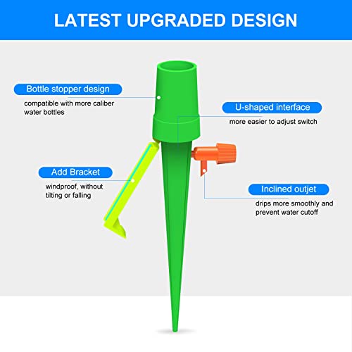 Self Watering Spikes, Adjustable Plant Watering Spikes With Slow Release Control Valve Switch, Insert Spikes Stakes, Automatic Drip Irrigation Watering Devices For Indoor And Outdoor #TOP4