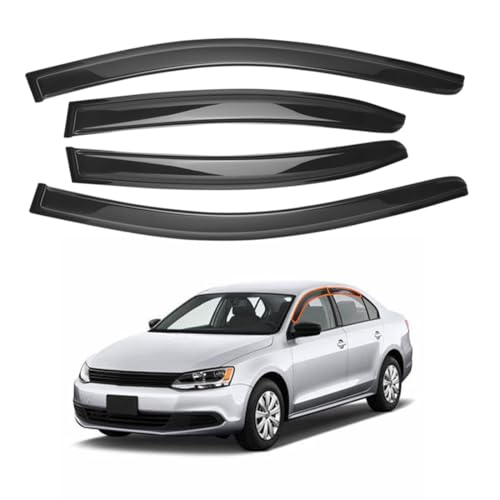 Window Visors for VW Jetta 2011-2018 4Pcs Tape-On Air Deflectors Smoked