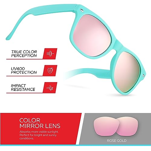 Image of Retro Rewind Kids Sunglasses for Boys Girls Age 3-12 - Shatterproof UV400 Toddler Children Sun Glasses