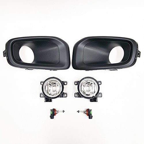 Ledin For 2015-2017 Jeep Renegade Latitude Limited Sport Clear Lens Fog Light Kit With Black Bezel Bulbs #TOP5