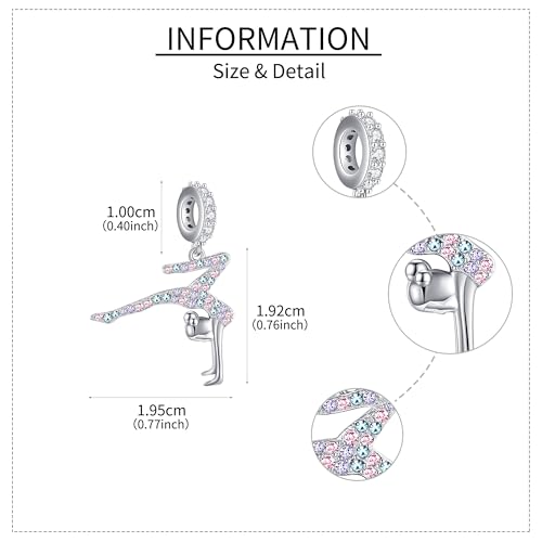 Plata de ley turner perla joyería charms de gimnasia para collar 6