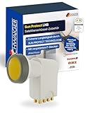 SCHWAIGER Octo LNB 8 Teilnehmer LNC 8-Fach digital HD 4K 8fach Sun Protect hitzebeständig bis 220°C F-Anschlüsse vergoldet integrierter Multischalter für SAT Antenne Satellitenschüssel hellgrau