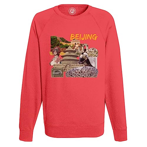 Sweat Shirt Beijing Vintage Collage de finition supérieure pour homme élégant