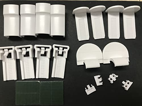 Vkele Klemmträger Montageset für Plissees Zubehör Set, Montage ohne Bohren weiß, 1 Set Cover