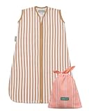 molis&co - Sacco Nanna per Neonati - Sacco nanna estivi - Sacco nanna 0.5 TOG - Ultra-fresco e Leggero - 100% Cotone (Oeko-TEX 100) - Sand Stripes (6-18 mesi)