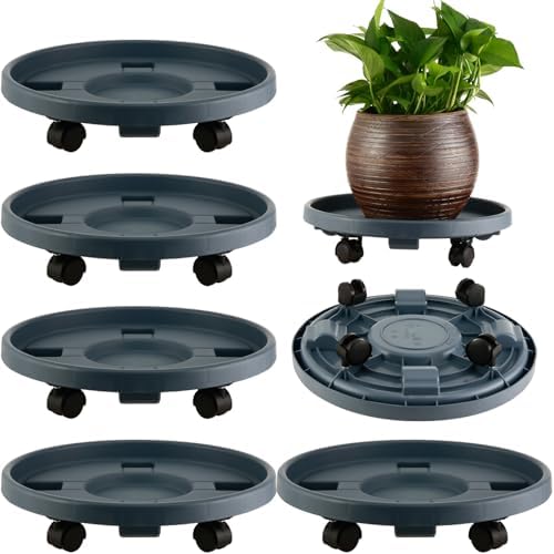 5 Pakcs Large Plant Caddy with Wheels 15.8" Rolling Plant