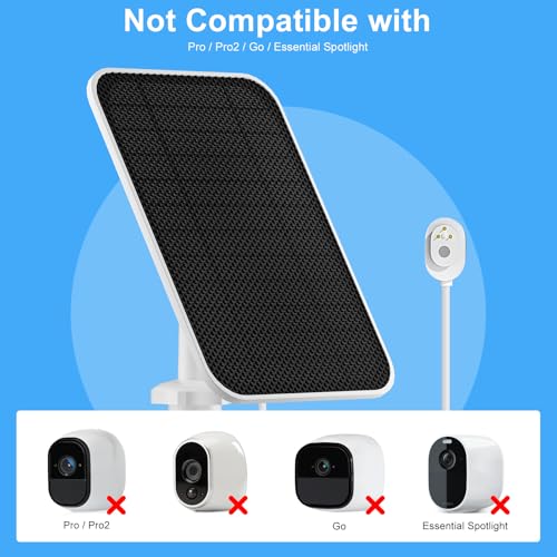 Carregador de painel solar para câmera de bateria Arlo, painel solar para Arlo Pro 5S 2K, Pro 4, Pro