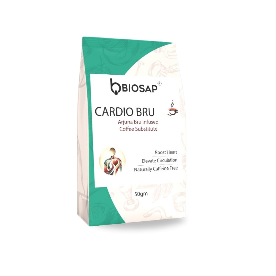 Biosap Coffee Substitute Arjuna Cardio Bru | Caffeine Free Herbal Coffee Alternative | 50 Grams | Heart Focused Blend | Smooth Comforting Cup Daily Ritual-image-20