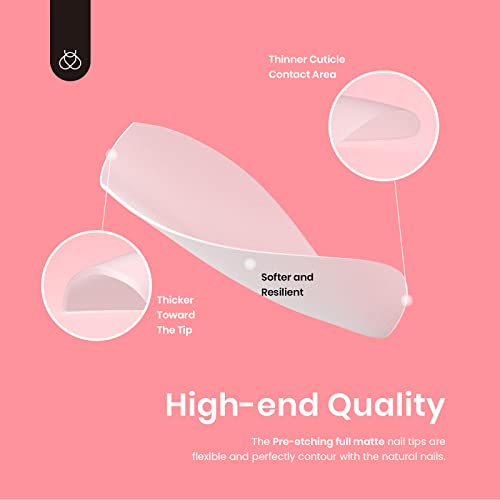 Beetles Gel Nail Tips For Nails Art, 15 Size 510Pcs Full Matte Soft Nail Gel Tips Pre-Shaped Medium Coffin Nail Tips, No Filing Needed, Soak Off Diy Easy Nail Extensions Acrylic Nails False Press On Nail Tips #TOP5