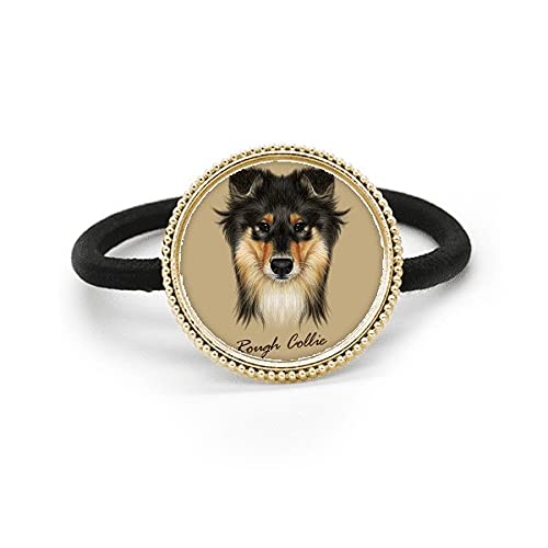 Coletero de Collie en plata de metal texturizado y goma elástica resistente 1