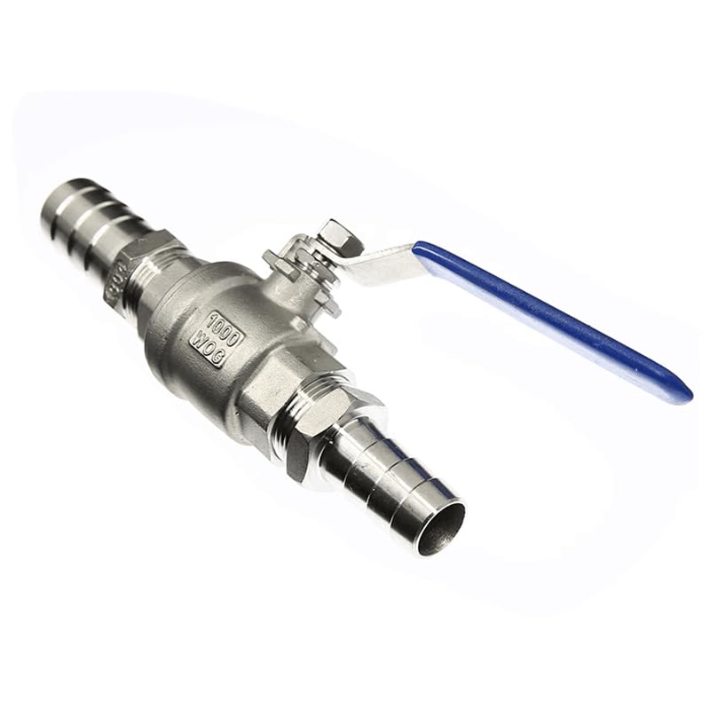 Adaptador para Grifo de depósito de Agua Válvula de Bola de Drenaje bidireccional de Acero Inoxidable 304 con Espiga for Manguera for Conector Adaptador de Agua(Through,32mmBSP132mm)