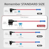 JOREST 4Pcs Stromdieb KFZ Sicherung,Standard Sicherungshalter 12v,Add a Circuit Piggyback Sicherungsadapter,für PKW/Wohnmobil/LKW/Motorrad,mit 18Pcs (2A 3A 5A 7.5A 10A 15A 20A 25A 30A) Sicherung – Ansicht 5